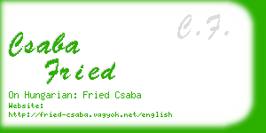 csaba fried business card